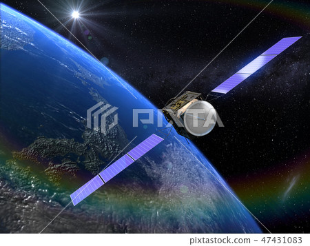 地球CG日本冉冉升起的太陽3D衛星 47431083