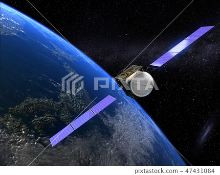地球CG日本冉冉升起的太陽3D衛星 47431084