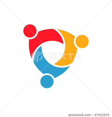 Teamwork Shield Group of three persons logo 47432074