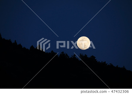 Moon and mountain shadows Moon and mountain shadows 47432306