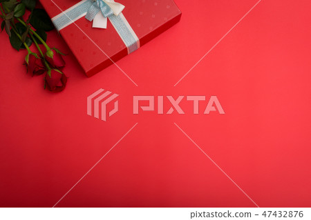 Red rose on red background 47432876