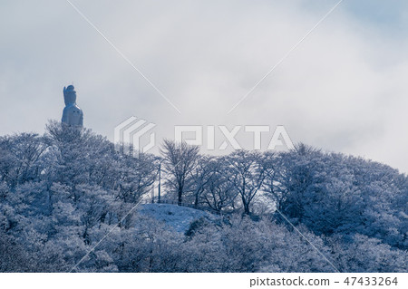 Snow Funaoka Castle Ruin Park Peace Kannon 47433264