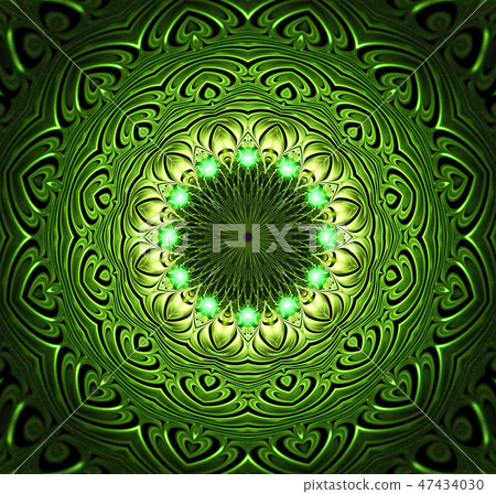 abstract fractal futuristic green pattern 47434030