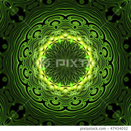 abstract fractal futuristic green pattern 47434032