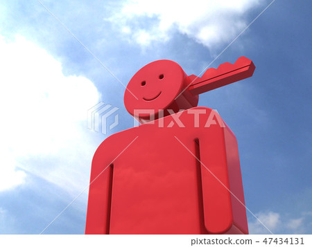 CG 3D例證立體設計象標記人關鍵人重要關鍵人微笑新聞 47434131