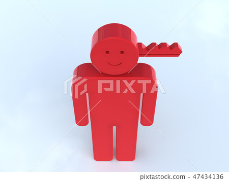 CG 3D例證立體設計象標記人關鍵人重要關鍵人微笑新聞 47434136