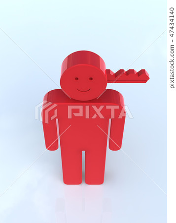 CG 3D例證立體設計象標記人關鍵人重要關鍵人微笑新聞 47434140