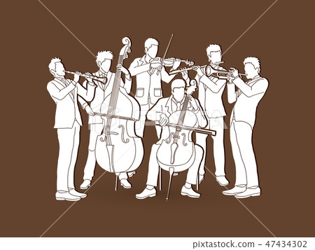Orchestra player graphic vector 47434302