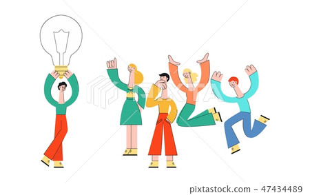 Vector business people meeting brainstorm flat set - Stock Illustration ...