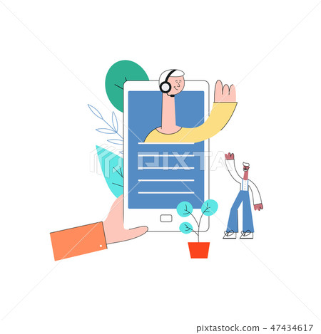 Vector online assistant concept customer care flat 47434617