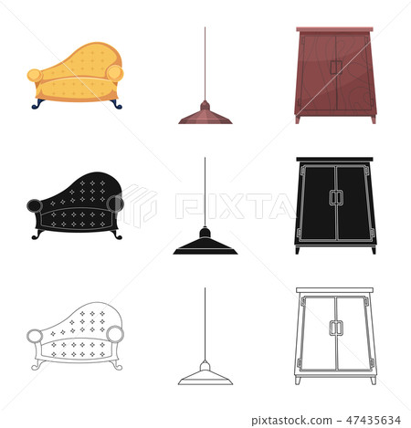 Isolated object of furniture and apartment sign. Set of furniture and home vector icon for stock. Isolated object of furniture and apartment sign. Set of furniture and home vector icon for stock. 47435634
