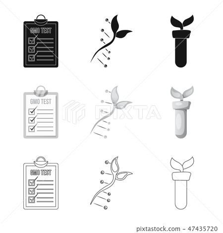Isolated object of genetic and plant sign. Collection of genetic and biotechnology vector icon for 47435720
