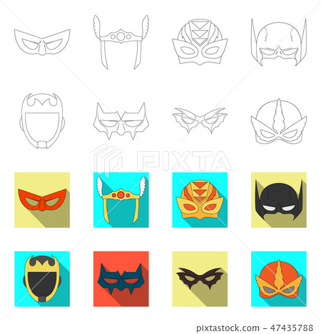 Vector design of hero and mask symbol. Set of hero and superhero vector icon for stock. 47435788