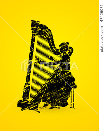 Harp player graphic vector. - Stock Illustration [47436075] - PIXTA