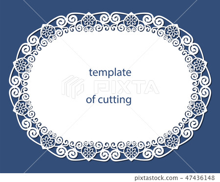 Greeting card of the oval shape with border Greeting card of the oval shape with border 47436148