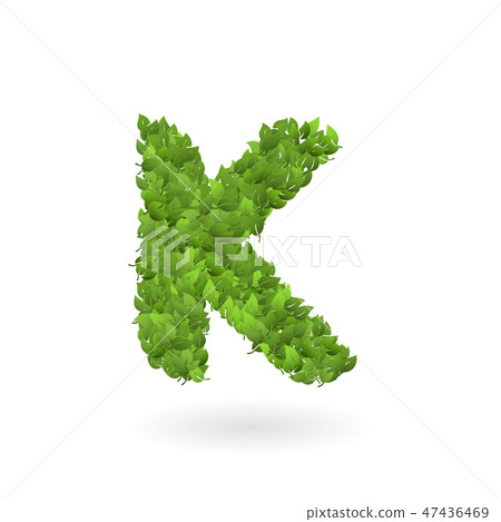 K letter of vector nature green eco leaves - Stock Illustration ...