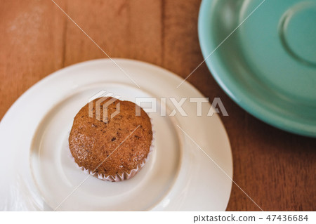 Bakery fresh banana cup cake hot from oven 47436684