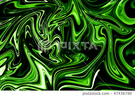 Liquid Abstract Pattern With UFO Green 47436780