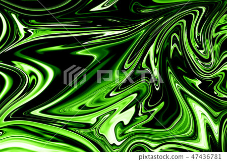 Liquid Abstract Pattern With UFO Green  47436781