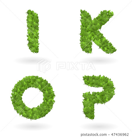 letter of vector nature green eco leaves-插圖素材 [47436962] - PIXTA圖庫