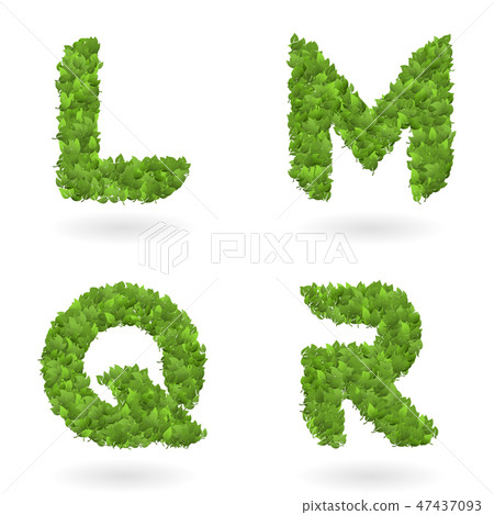 letter of vector nature green eco leaves - Stock Illustration [47437093 ...