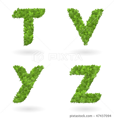 letter of vector nature green eco leaves - Stock Illustration [47437094 ...