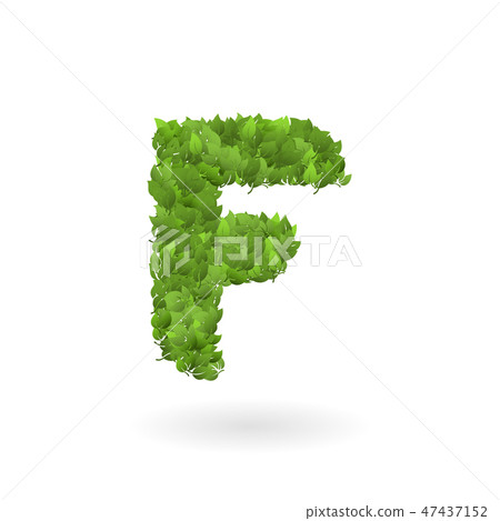 F letter of vector nature green eco leaves 47437152