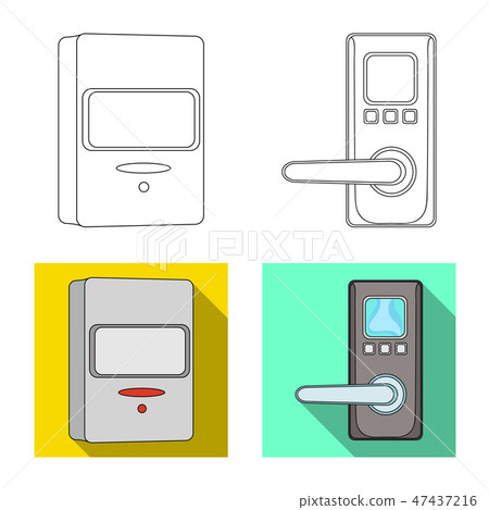 Vector design of cctv and camera symbol. Collection of cctv and system stock symbol for web. 47437216