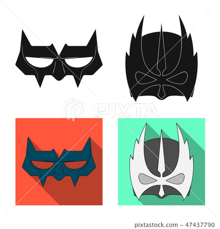 Isolated object of hero and mask sign. Set of hero and superhero vector icon for stock. Isolated object of hero and mask sign. Set of hero and superhero vector icon for stock. 47437790