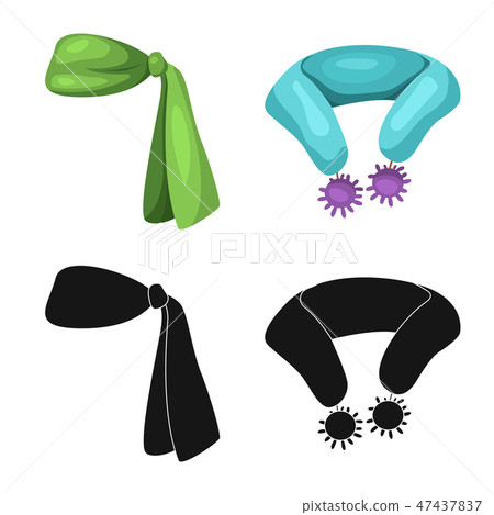 Isolated object of scarf and shawl symbol. Collection of scarf and accessory stock vector 47437837