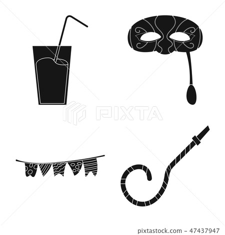 Vector design of party and birthday symbol. Set of party and celebration stock vector illustration. Vector design of party and birthday symbol. Set of party and celebration stock vector illustration. 47437947