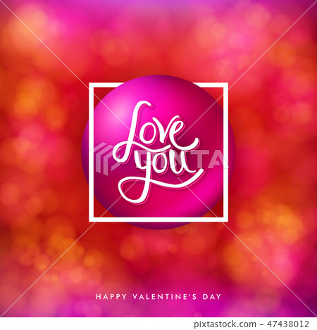 Valentines day card on bright, blurred red... - Stock Illustration ...
