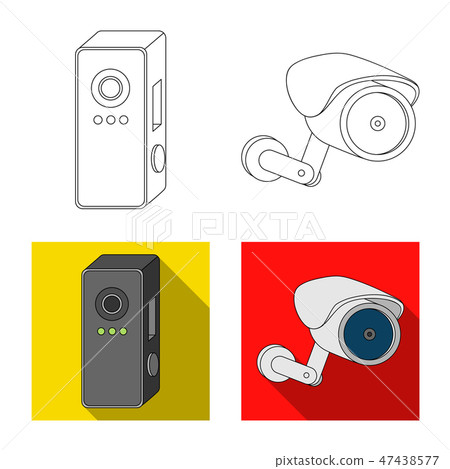 Vector illustration of cctv and camera icon. Set of cctv and system stock vector illustration. 47438577