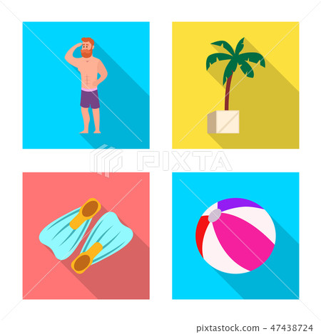 Vector illustration of pool and swimming logo. Set of pool and activity stock symbol for web. 47438724