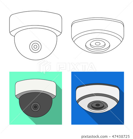 Isolated object of cctv and camera logo. Collection of cctv and system stock vector illustration. 47438725