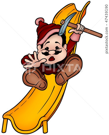 Red Dwarf Going Down a Slide 47439190