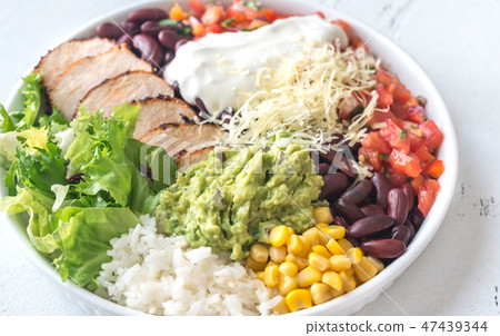 Burrito bowl on the table 47439344