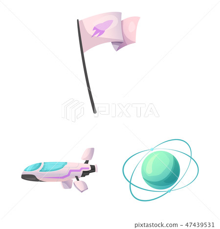 Vector illustration of mars and space logo. Collection of mars and planet stock vector illustration. 47439531