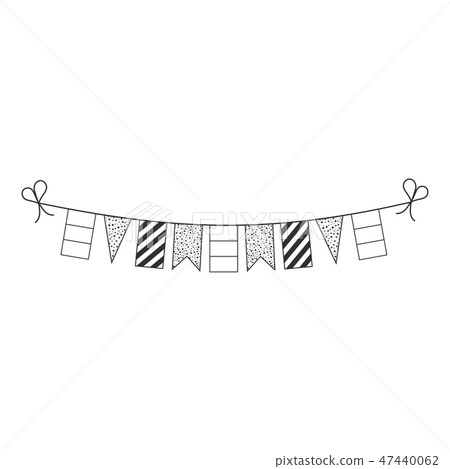 Bunting flags of vertical triband country 47440062