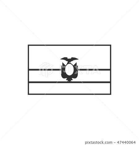Ecuador flag icon in black outline flat design 47440064