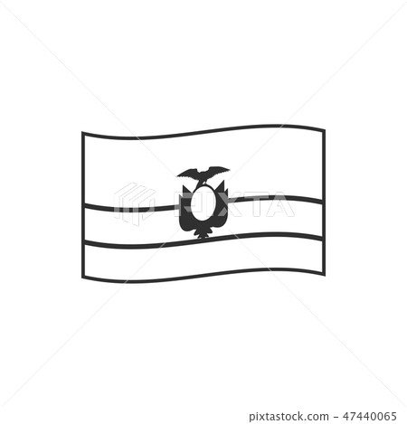 Ecuador flag icon in black outline flat design 47440065