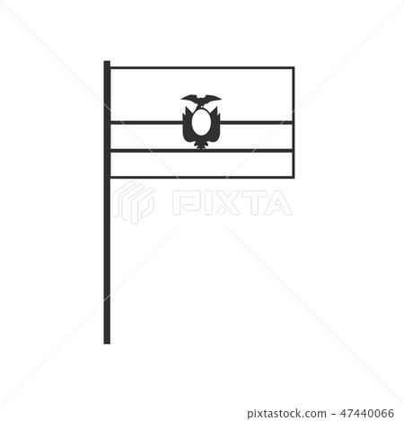 Ecuador flag icon in black outline flat design 47440066