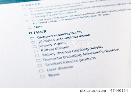 Diabetes, kidney disease content on insurance form 47440154