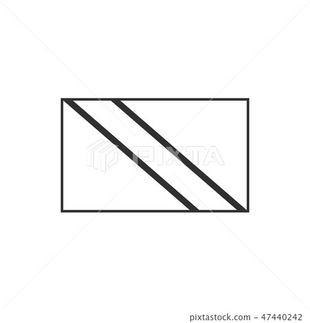 Trinidad and Tobago flag icon in black outline 47440242