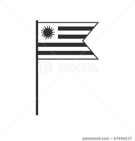Uruguay flag icon in black outline flat design Uruguay flag icon in black outline flat design 47440257