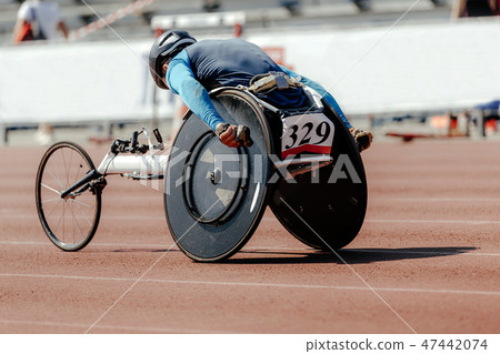 man athlete wheelchair racing man athlete wheelchair racing 47442074