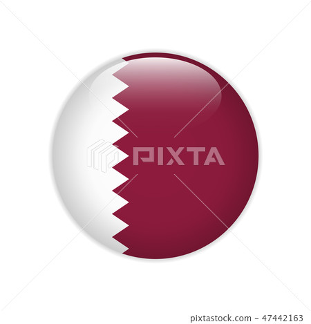 Qatar Flag On Button Stock Illustration