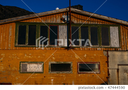 Orange abandoned factory building, Lofoten Islands Orange abandoned factory building, Lofoten Islands 47444590