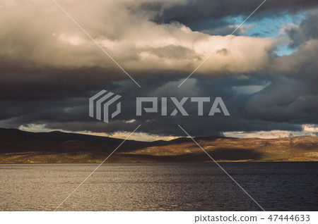 Beautiful view to the Tornetrask lake Beautiful view to the Tornetrask lake 47444633