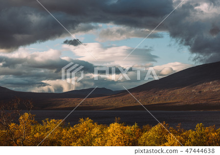 Beautiful view to the Tornetrask lake Beautiful view to the Tornetrask lake 47444638